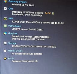 Vand laptop Lenovo--Intel i3-5005U--8GB RAM--SSD--Baterie 5 ore — miniatură 2